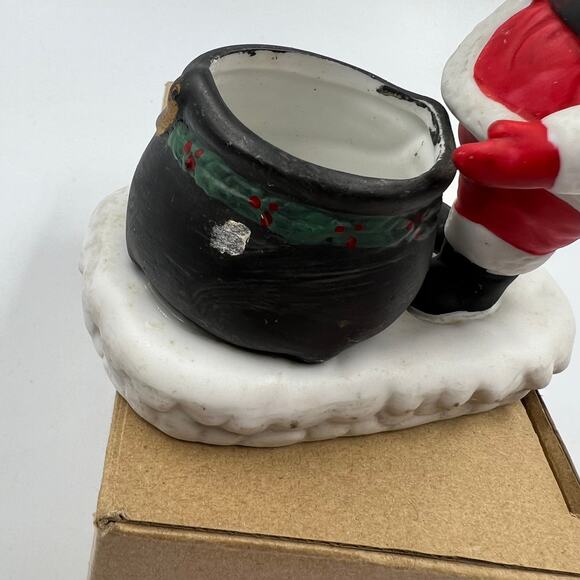 Vintage Ceramic Santa Claus Tea Light Candle Holder Christmas Decor Figurine MCM - Picture 6 of 9